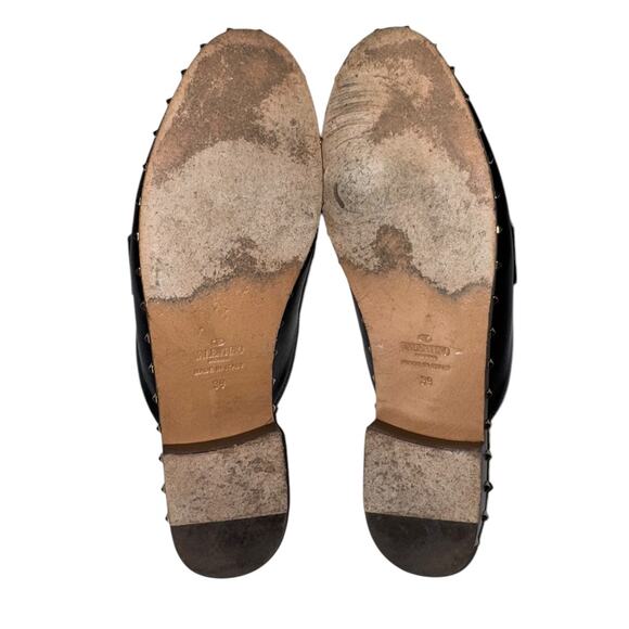 Valentino Garavani Rockstud Black Leather Mules Size 39 - Picture 7 of 14